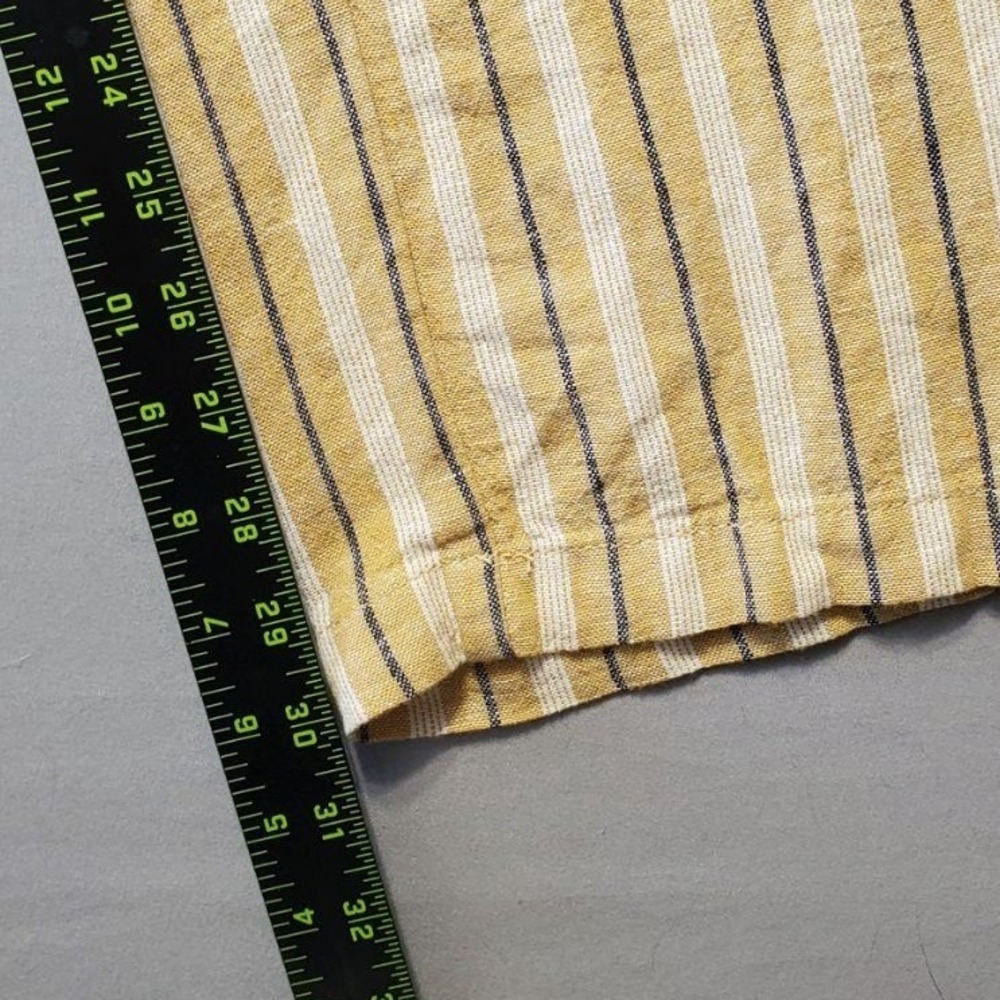 Per Se Linen Blend Striped Pants Womens L Yellow White Drawstring Casual Resort - Picture 10 of 13